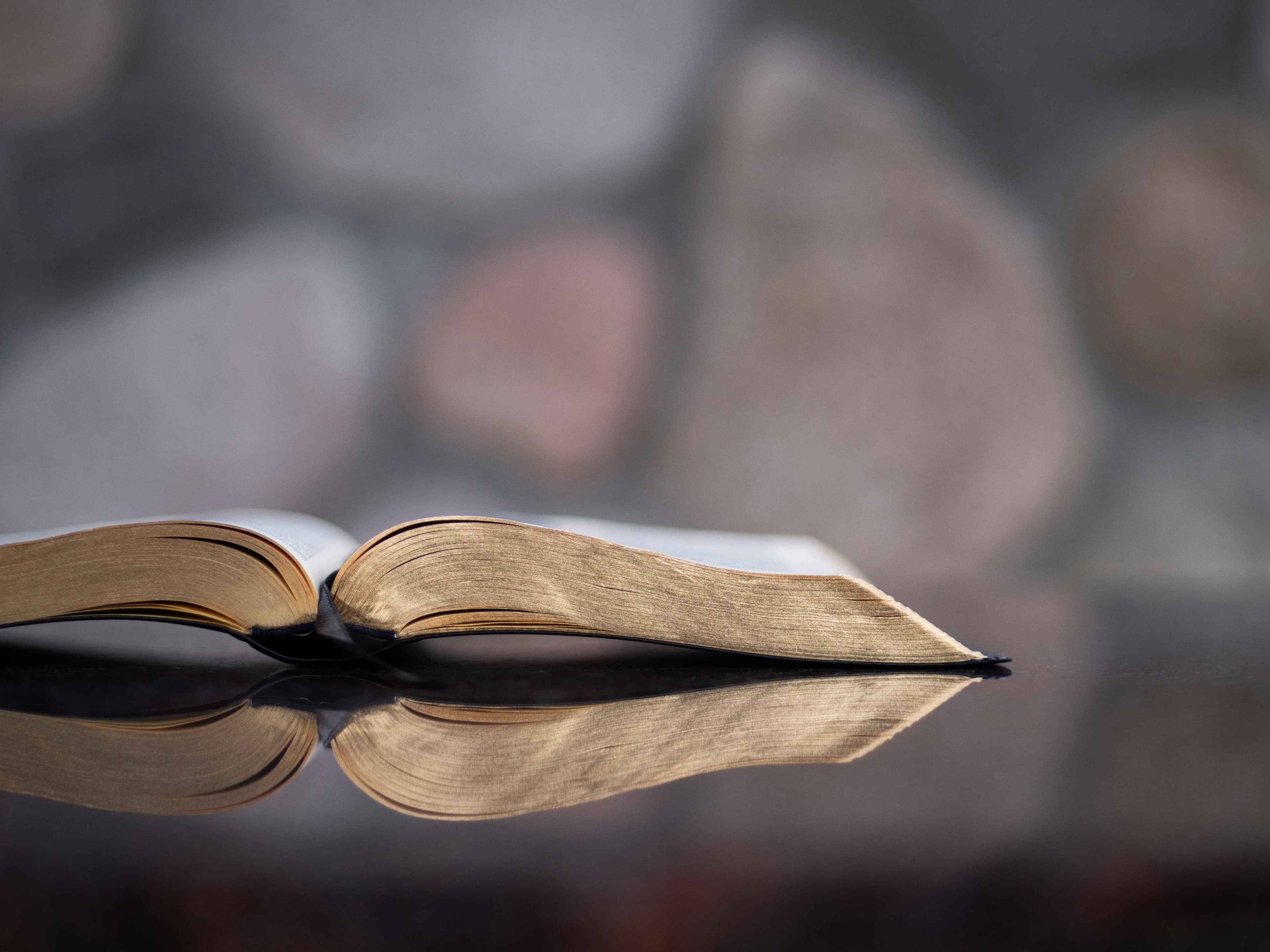 Biblia abierta sobre una mesa